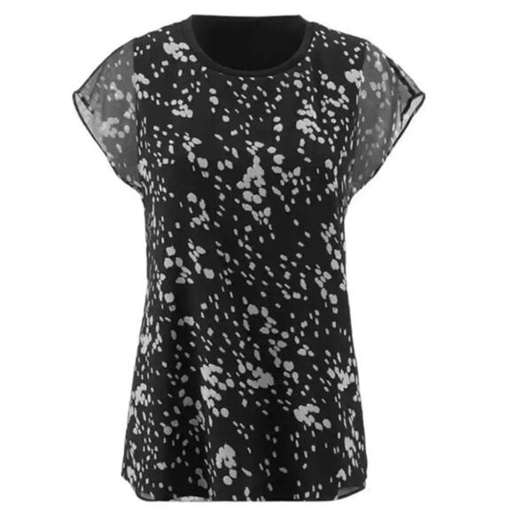 Cabi Womens Cosmos Top Size Small Black Gray Sheer Over Built in Tank Style 3597 - Picture 3 of 8